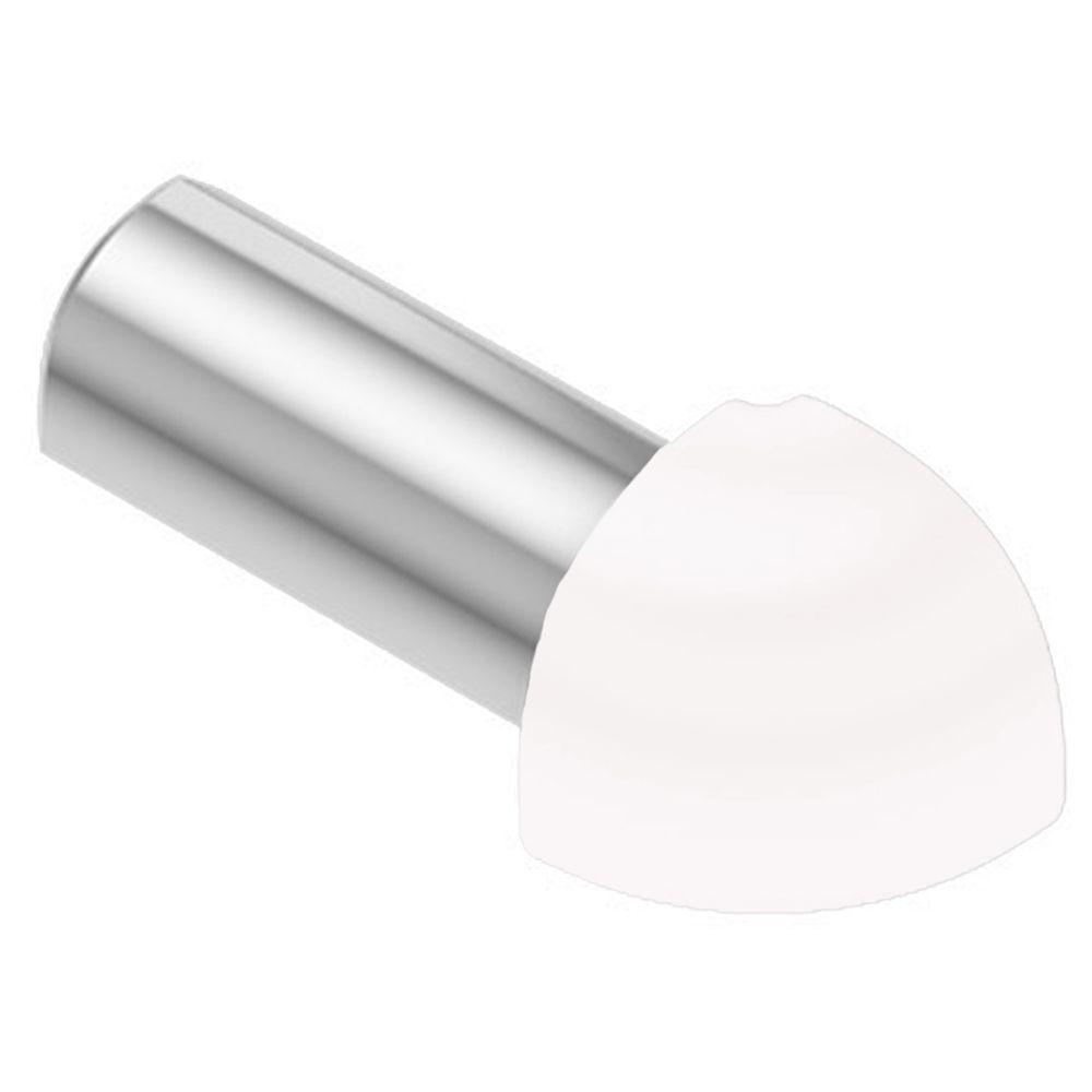 Schluter Rondec White Color Coated Aluminum 1 2 In X Metal 90 Degree Outside Corner