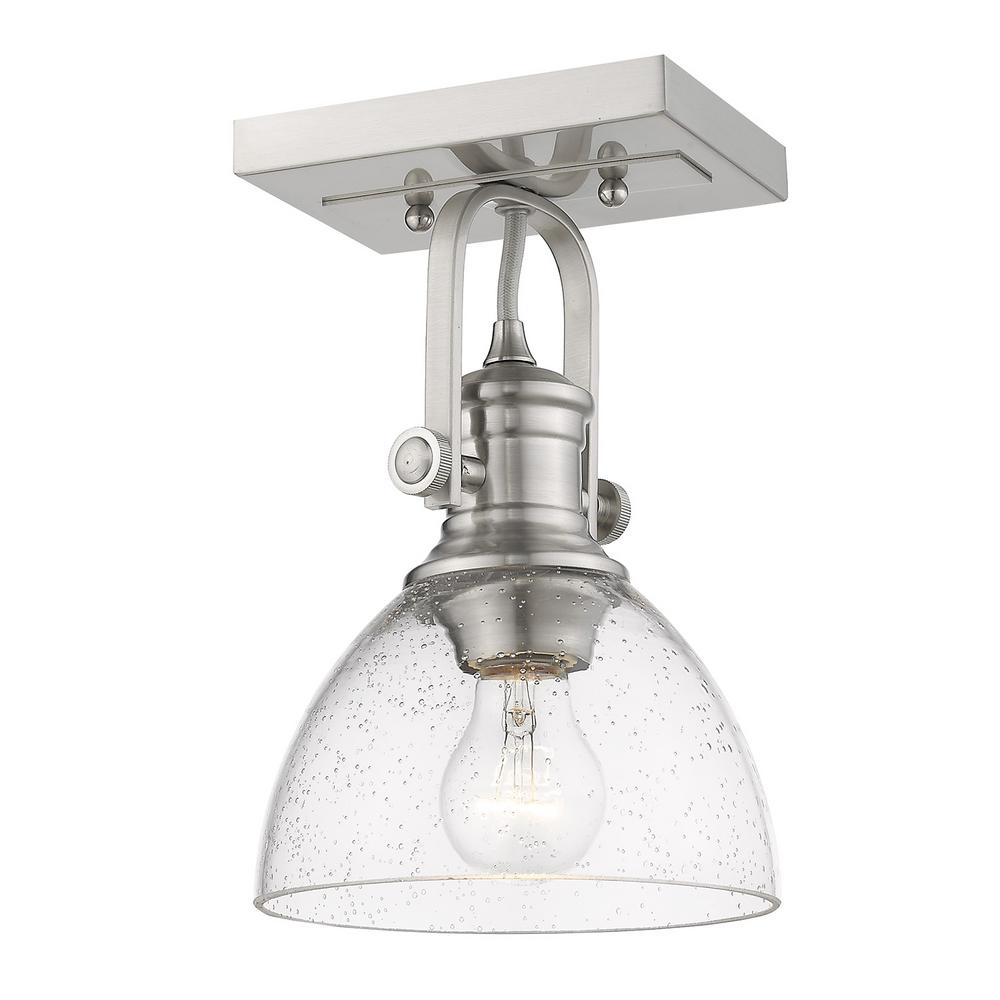 Golden Lighting Hines 6 88 In 1 Light Pewter With Seeded Glass Semi Golden Lighting Hines 6 88 In 1 Light Pewter With Seeded Glass Semi Flush