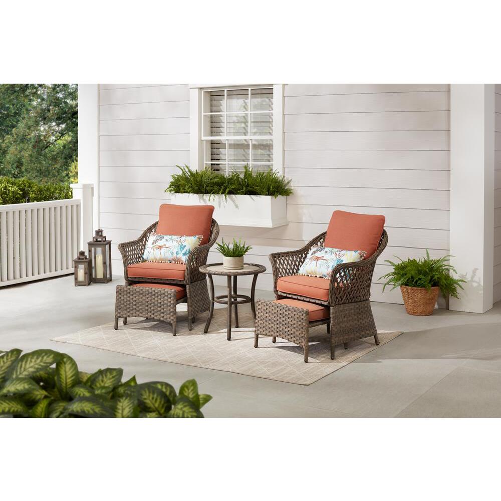 Hampton Bay Valley Spring 5Piece Wicker Patio Conversation Set with