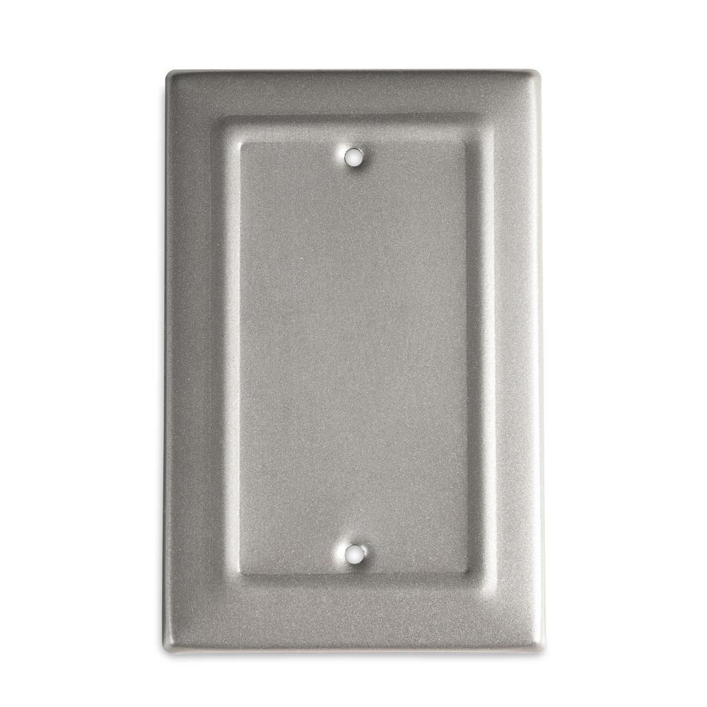 Monarch Abode Architectural Blank Metal Wall Plate/Switch Plate, Pewter19465 The Home Depot
