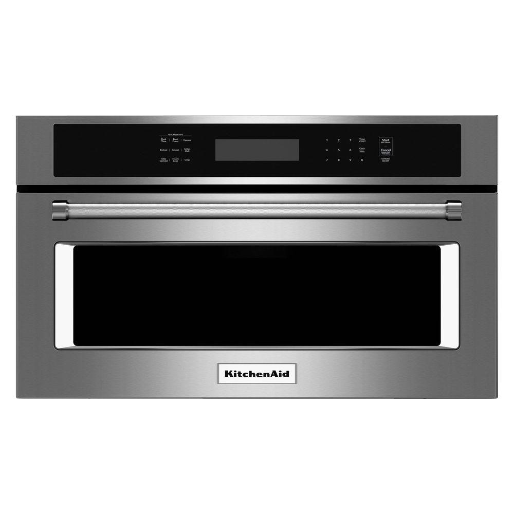 KitchenAid 1.4 cu. ft. Built-In Microwave in Stainless Steel-KMBP100ESS 1.4 Cu Ft Microwave Stainless Steel