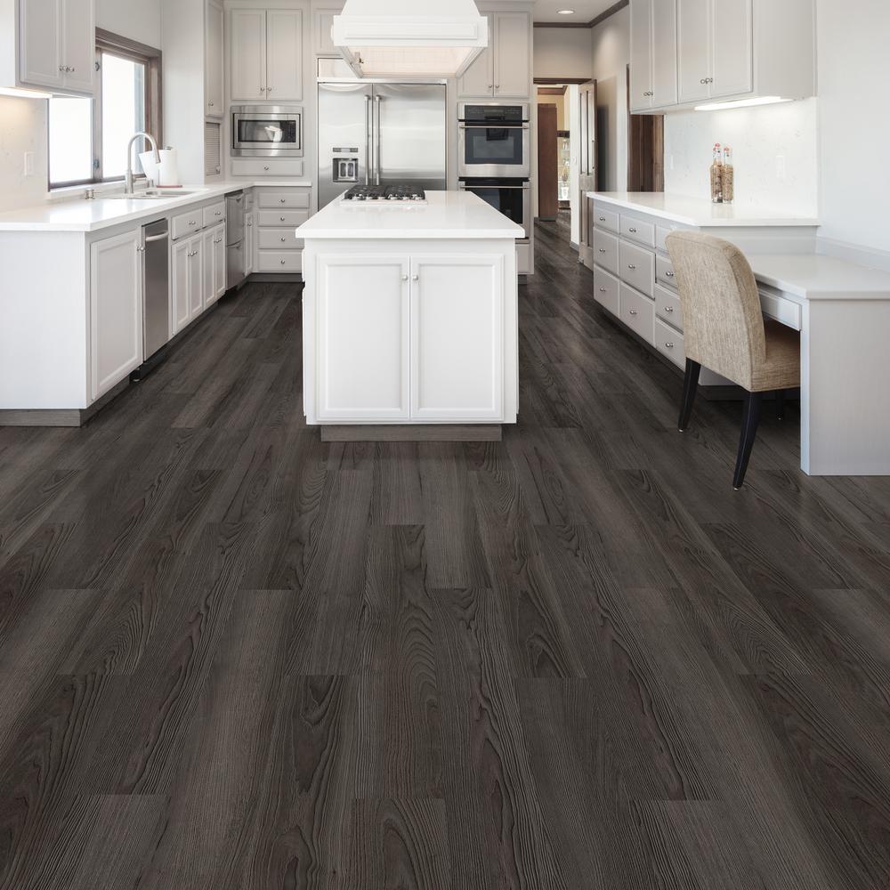 Home Decorators Collection Black Ash 7 1 In W X 47 6 In L Luxury Vinyl Plank Flooring 23 44 Sq Ft Case S651112 The Home Depot In 2021 Vinyl Flooring Kitchen Vinyl
