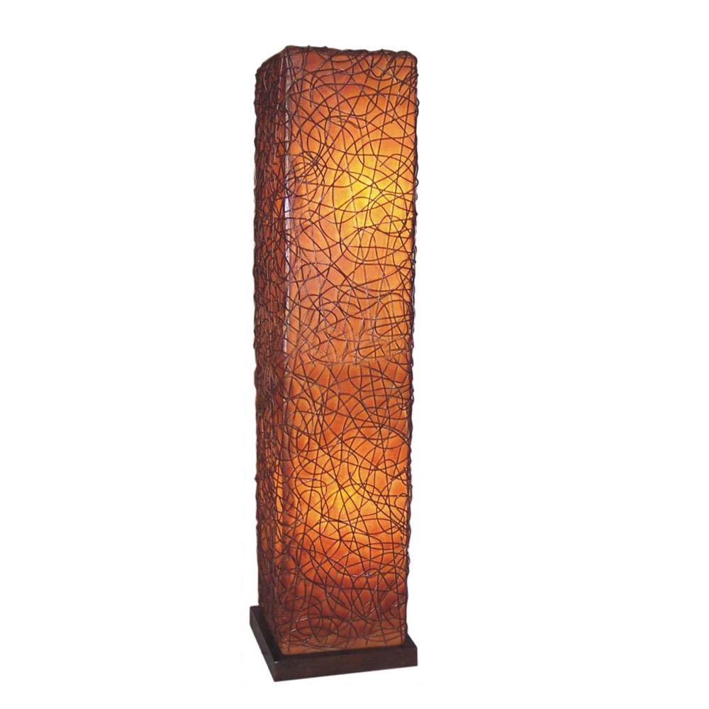 Jeffan Paris 57 in. Amber Brown Square Floor Lamp with Natural ... Jeffan Paris 57 in. Amber Brown Square Floor Lamp with Natural ...