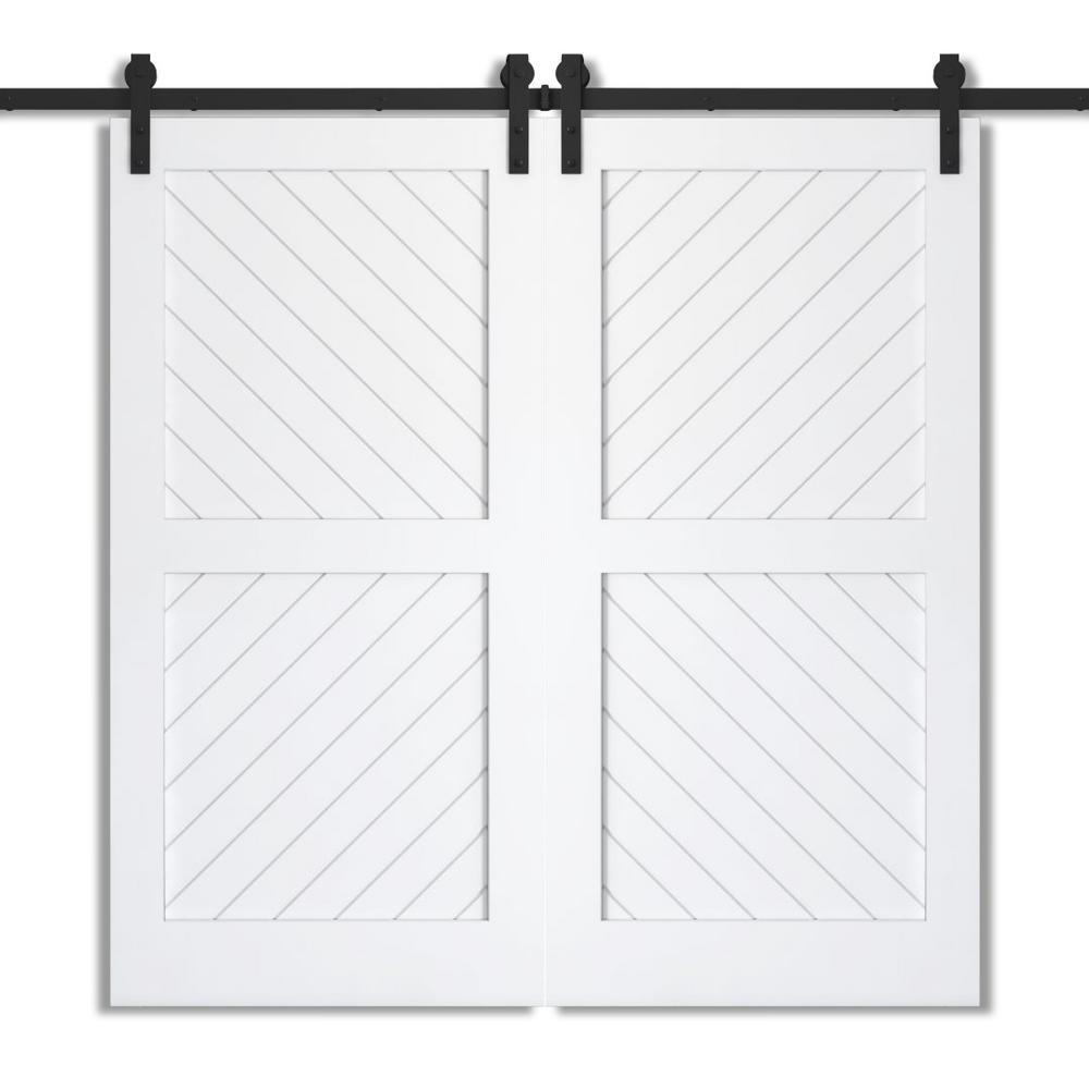Urban Woodcraft 40 In X 83 In Miami Modern White Double Barn