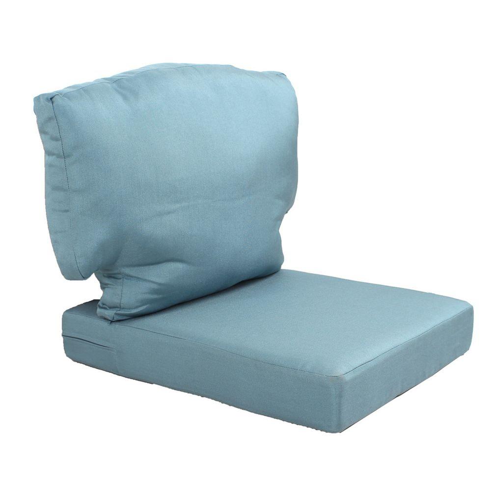 Replacement Outdoor Chair Cushion Charlottetown Washed Blue Dining