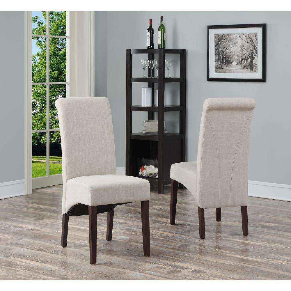 Simpli Home Avalon Natural Polyester Parsons Dining Chair (Set of 2
