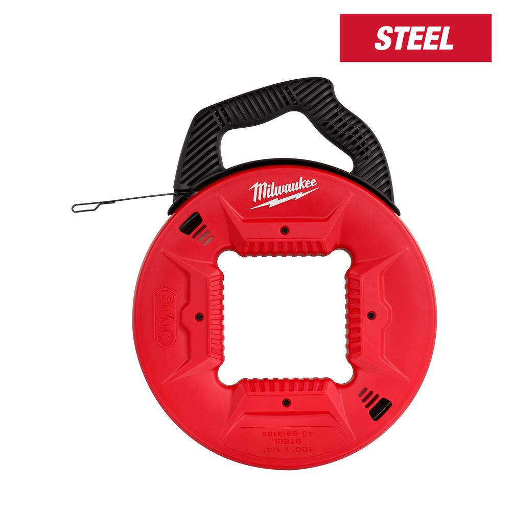 Milwaukee 100 ft. x 1/4 in. Steel Fish Tape48224185 The Home Depot