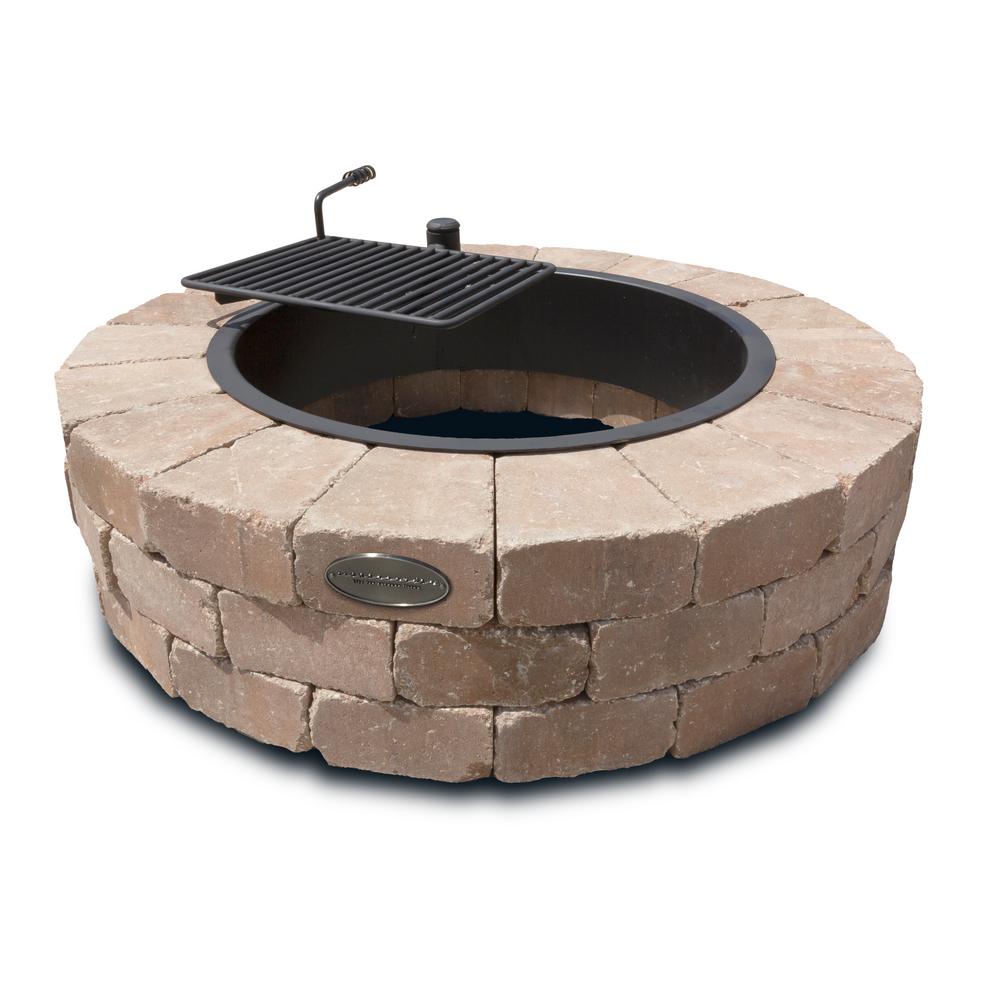 Necessories Grand 48 In Fire Pit Kit In Desert With Cooking Grate