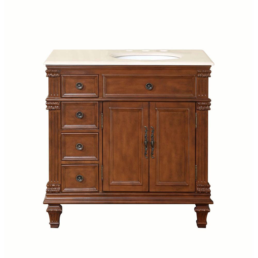 Silkroad Exclusive 36 in. W x 22 in. D Vanity in Vermont Maple with