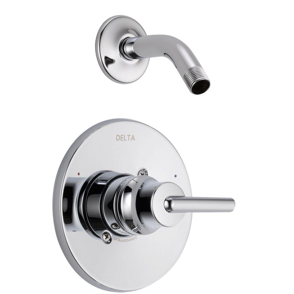 Delta Trinsic 1-Handle Shower Faucet Trim Kit in Chrome with Less