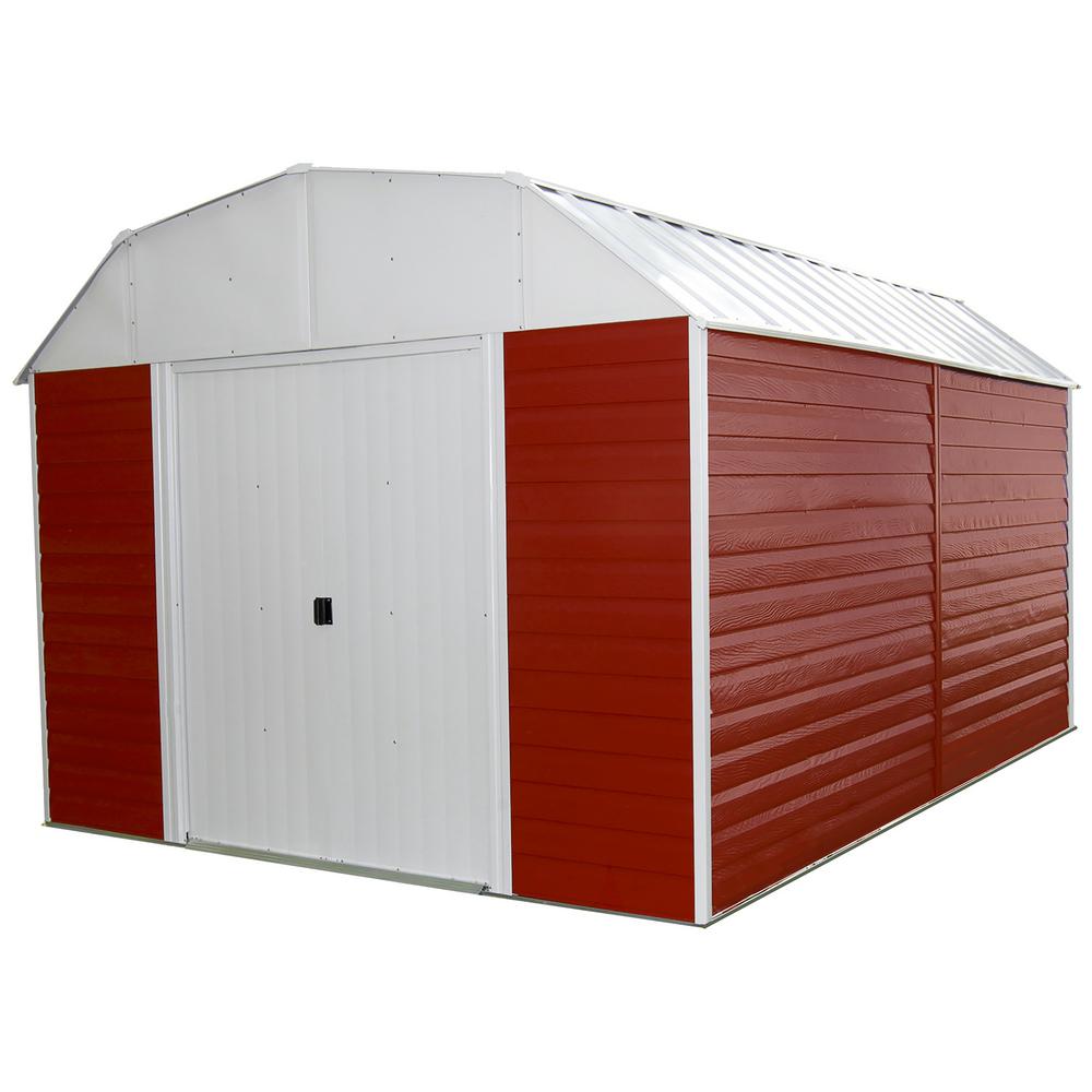 Arrow Red Barn 10 Ft W X 14 Ft D 2 Tone Galvanized Metal Storage