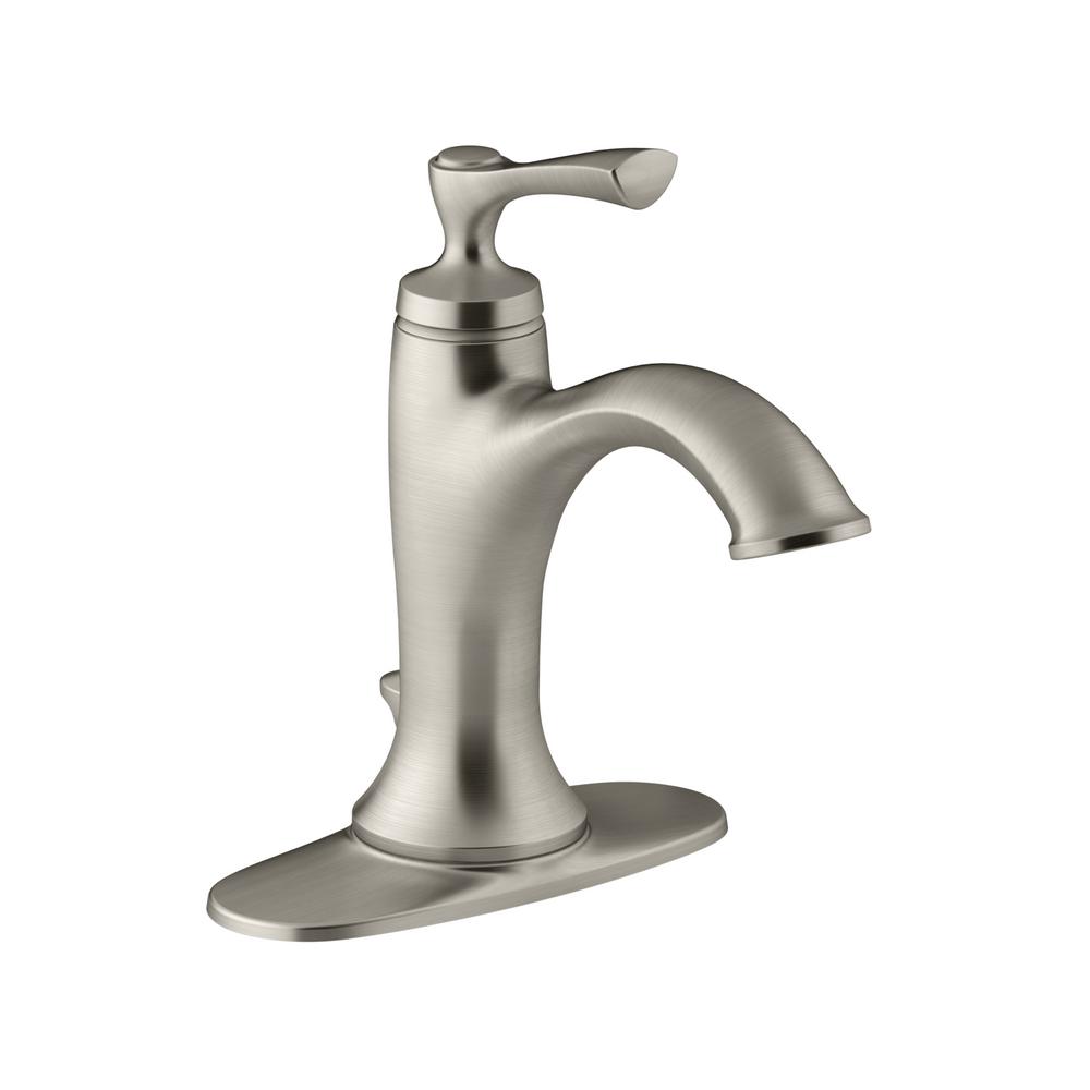 KOHLER Elliston Single Hole Single Handle Bathroom Faucet In Brushed   Vibrant Brushed Nickel Kohler Single Handle Bathroom Sink Faucets K R72782 4d1 Bn 64 1000 