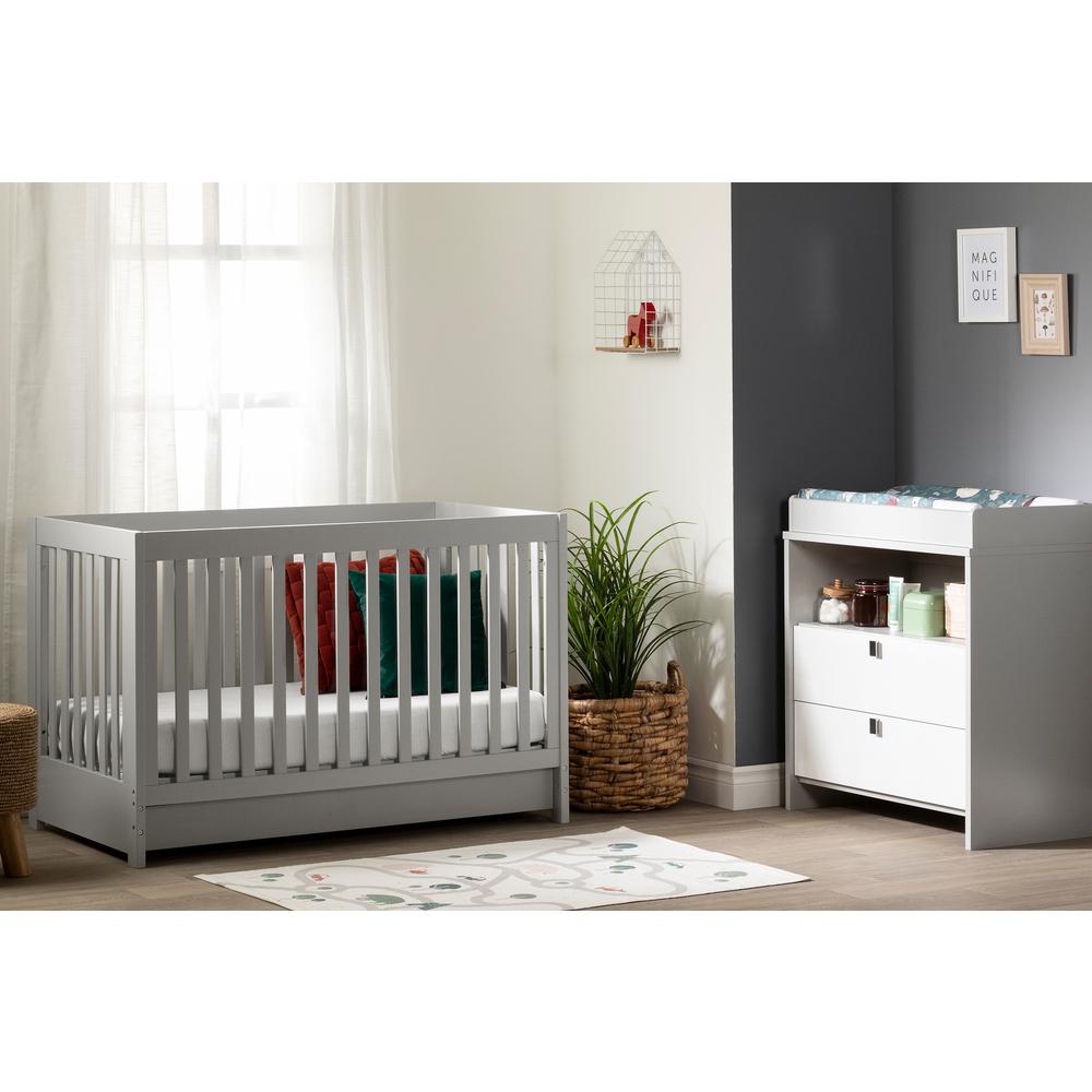 South Shore Cookie Soft Gray Crib 12310 The Home Depot