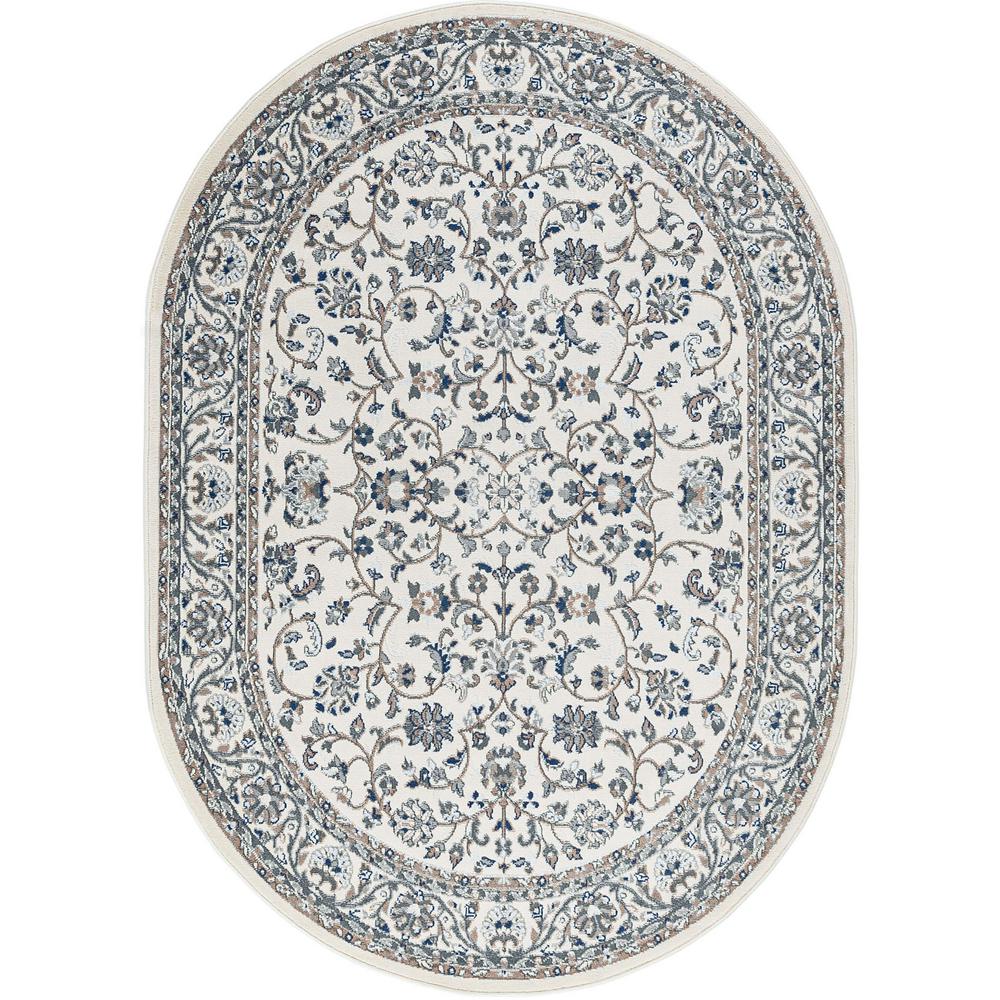 Tayse Rugs Madison Cream 5 ft. 3 in. x 7 ft. 3 in. Indoor Oval Area Rug