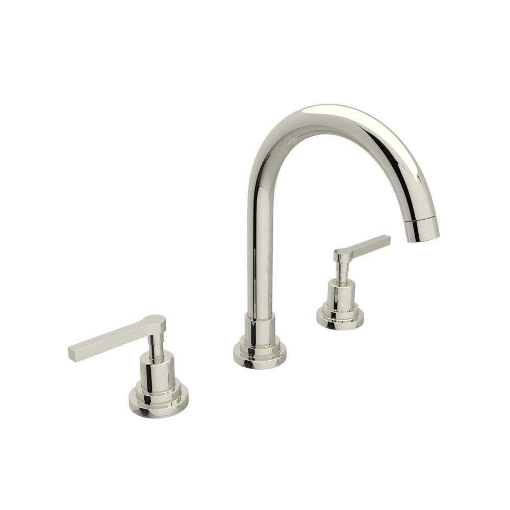 ROHL Lombardia 8 In Widespread 2 Handle High Arc Bathroom Faucet In   Polished Nickel Rohl Widespread Bathroom Sink Faucets A2208lmpn 2 64 1000 