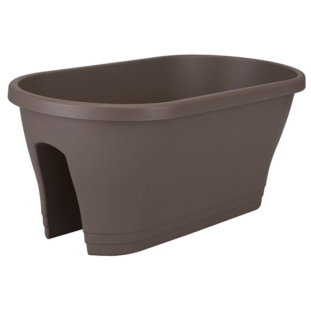 24 in Oval  Taupe Flower Bridge Plastic  Planter  FB Oval  
