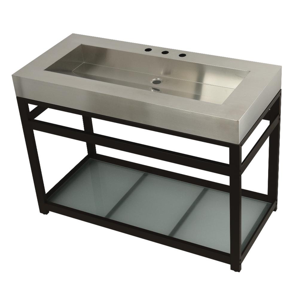 Kingston Br 49 In W Bath Vanity Oil Rubbed Bronze With W Bath Vanity In Oil Rubbed Bronze With Stainless Steel Top Silver Basin