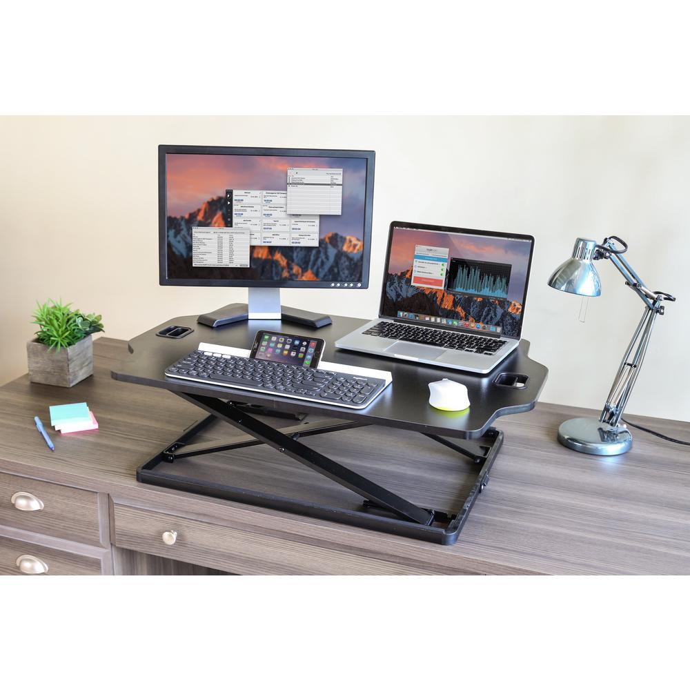 Seville Classics AIRLIFT Black Slim Standing Laptop Desk Converter