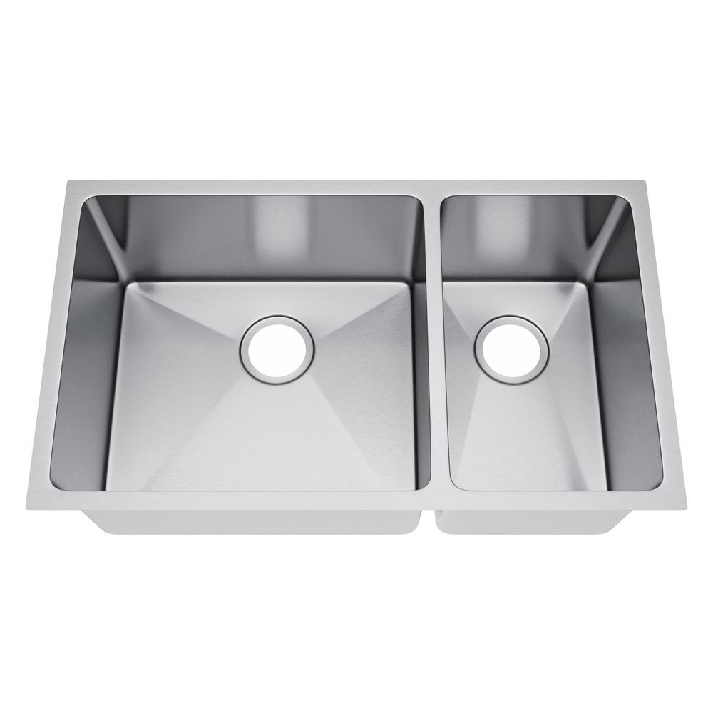 Exclusive Heritage All In One Undermount Stainless Steel 31 70 Exclusive Heritage All In One Undermount Stainless Steel 31 70 30 Double Bowl Kitchen Sink Ksh 3118 D7 Ub The Home Depot