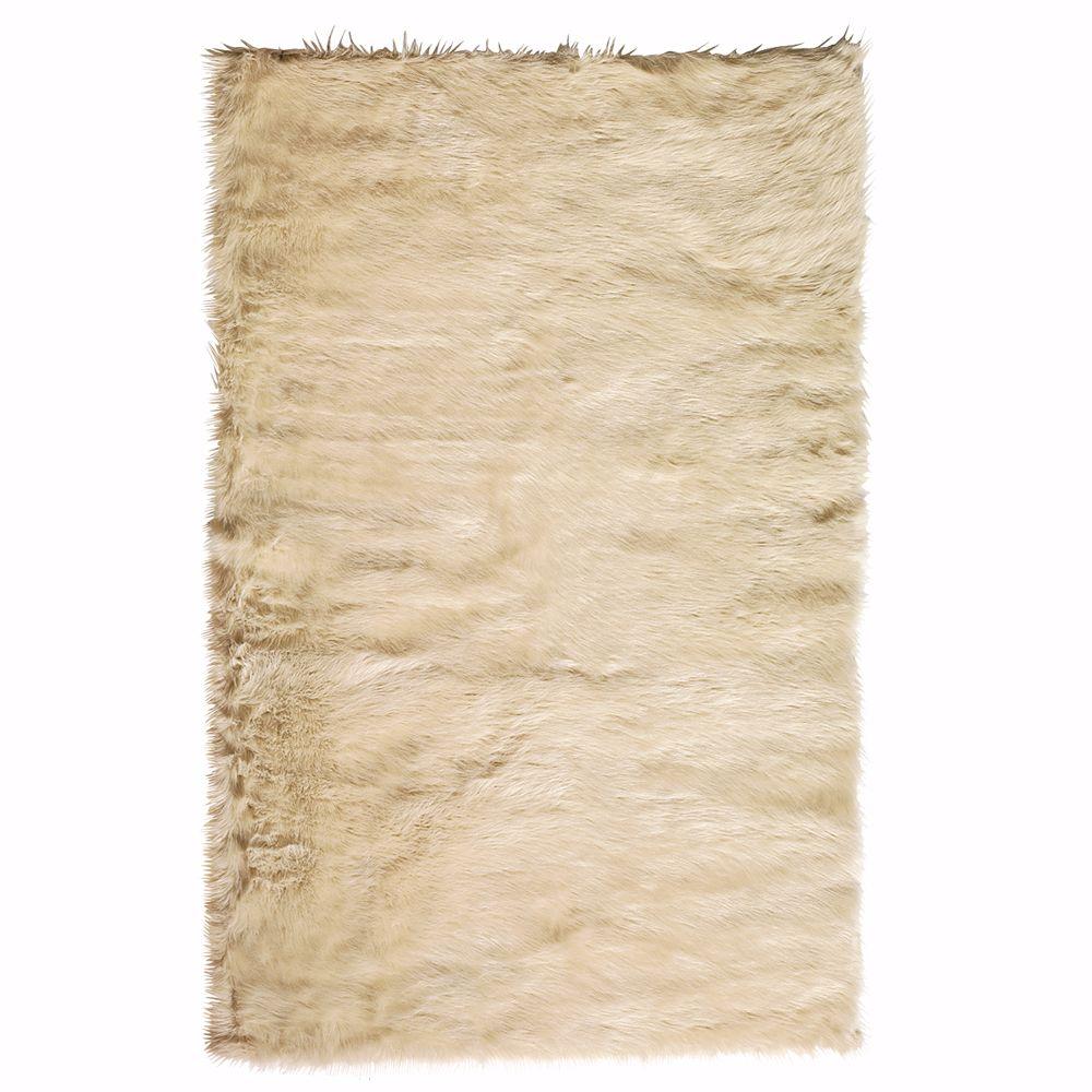 Home Decorators Collection Faux Sheepskin Beige 11 ft. x 16 ft. Area