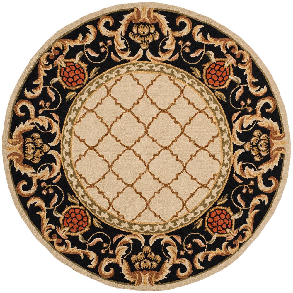 Safavieh Easy Care Ivory/Black 6 ft. x 6 ft. Round Area RugEZC753A6R