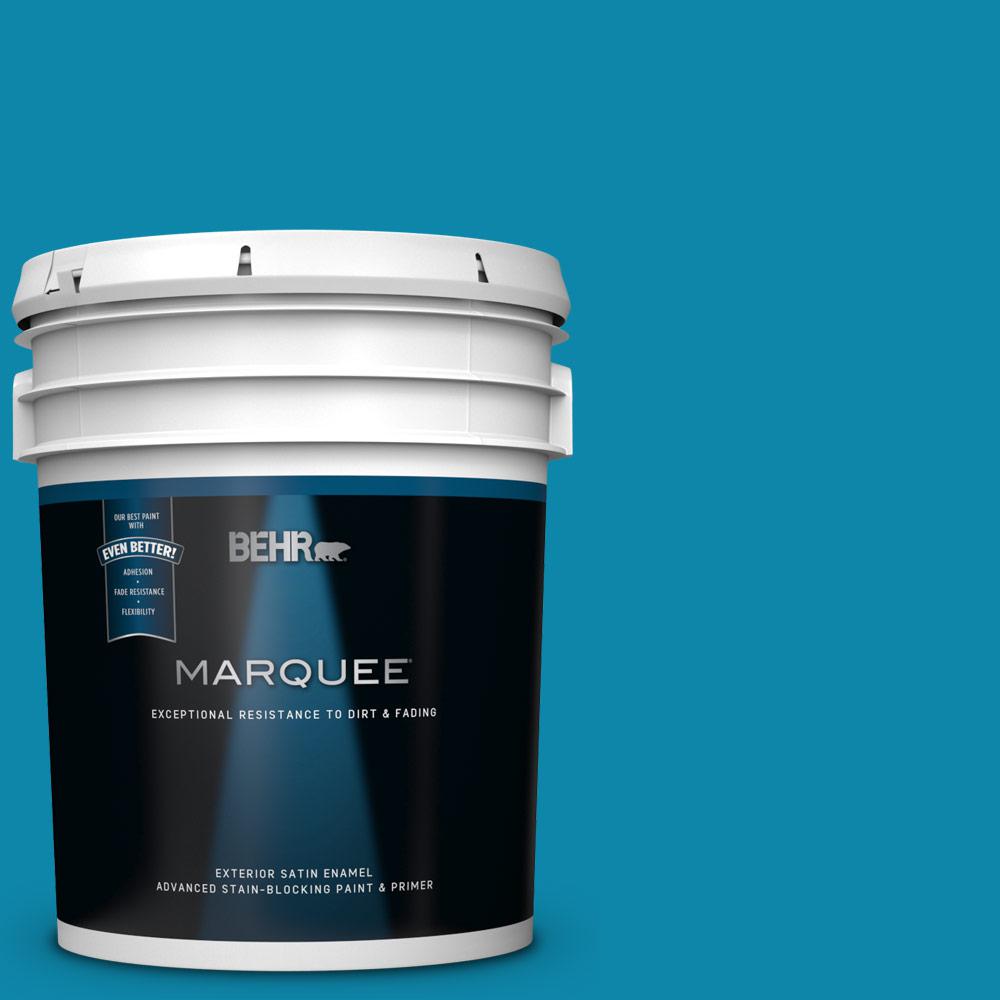 BEHR MARQUEE 5 gal. P4906 Hacienda Blue Satin Enamel Exterior Paint