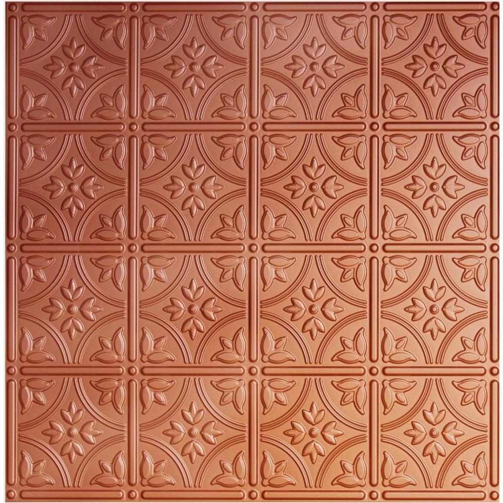Global Specialty Products Dimensions 2 Ft X 2 Ft Copper Tin Ceiling Tile For Refacing In T Grid Systems