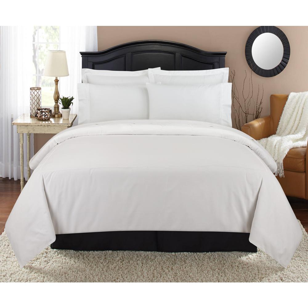 Nouvelle Home Highlights 3 Piece White Full Queen Duvet Cover Set