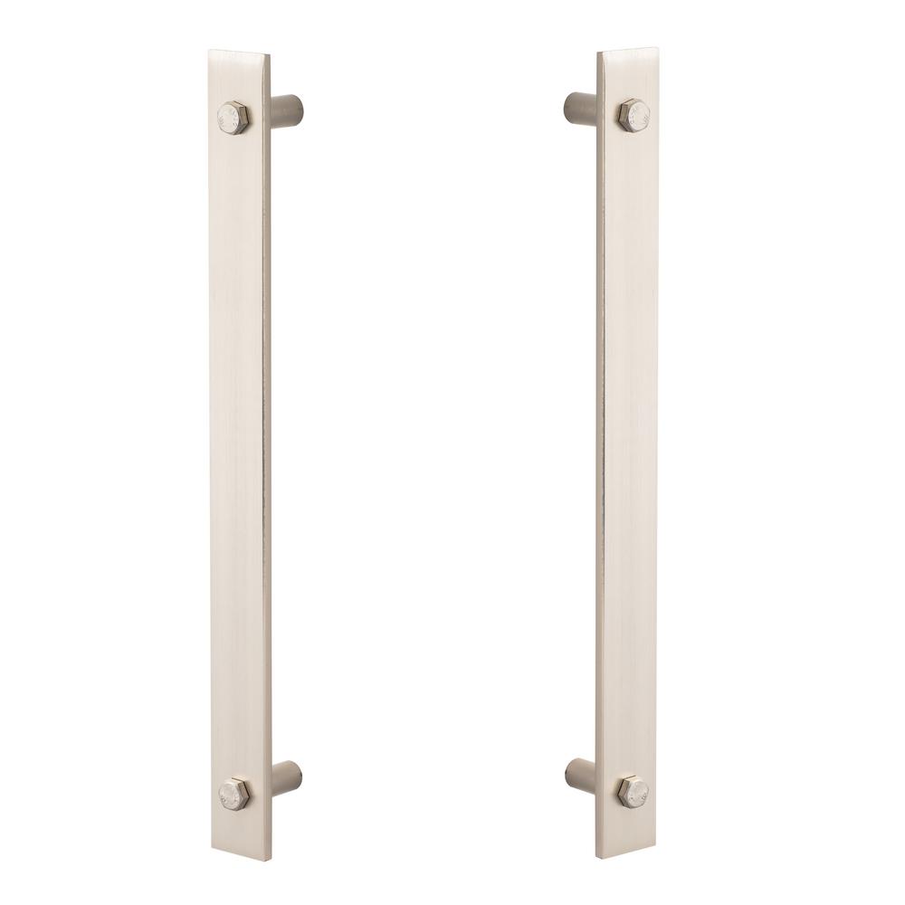 Sure Loc Hardware 14in Satin Nickel Sliding Door Modern Double Sided Barn Door Handle Barn Md2 15 The Home Depot