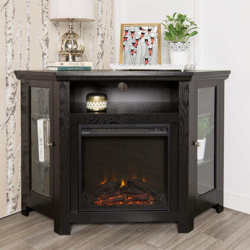 Walker Edison Furniture Company Black Fire Place