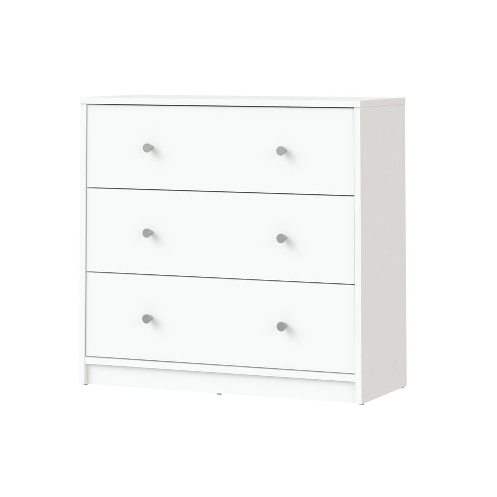 Tvilum Portland 3 Drawer White Chest Of Drawers 7033249 The Home Depot