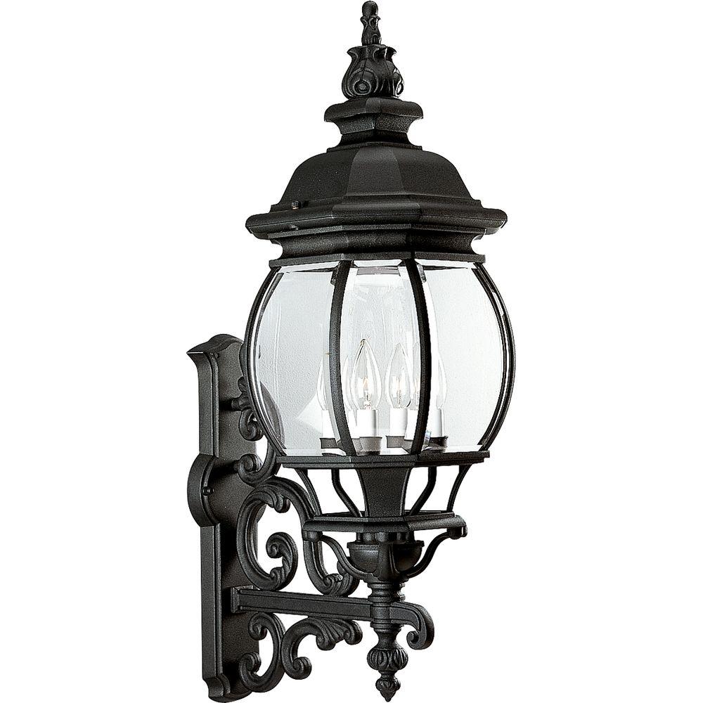 Progress Lighting Onion Lantern Collection 4 Light 31 In Outdoor Textured Black Wall Sconce