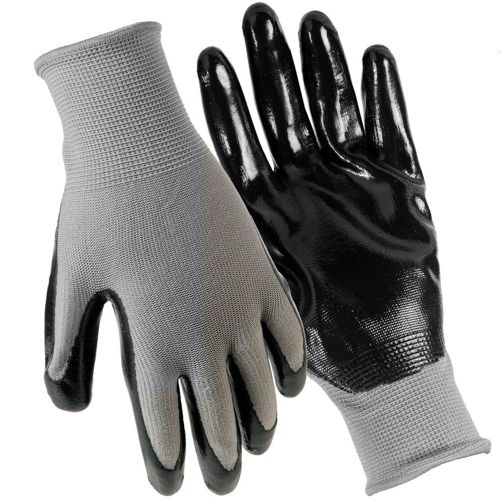 Grease Monkey Nitrile Coated Large Gloves25550012 The Home Depot
