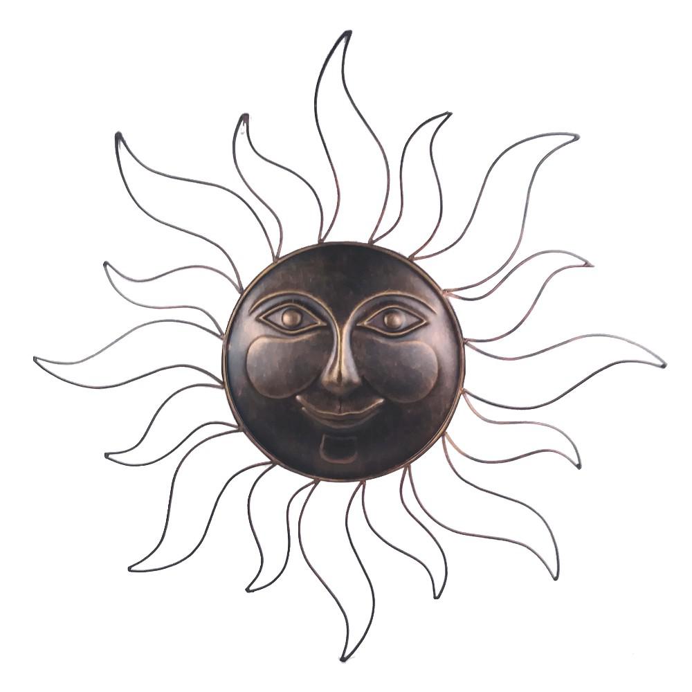 Outdoor Wall Decor The Home Depot Steel Bronze Sun Decorative Wall Art