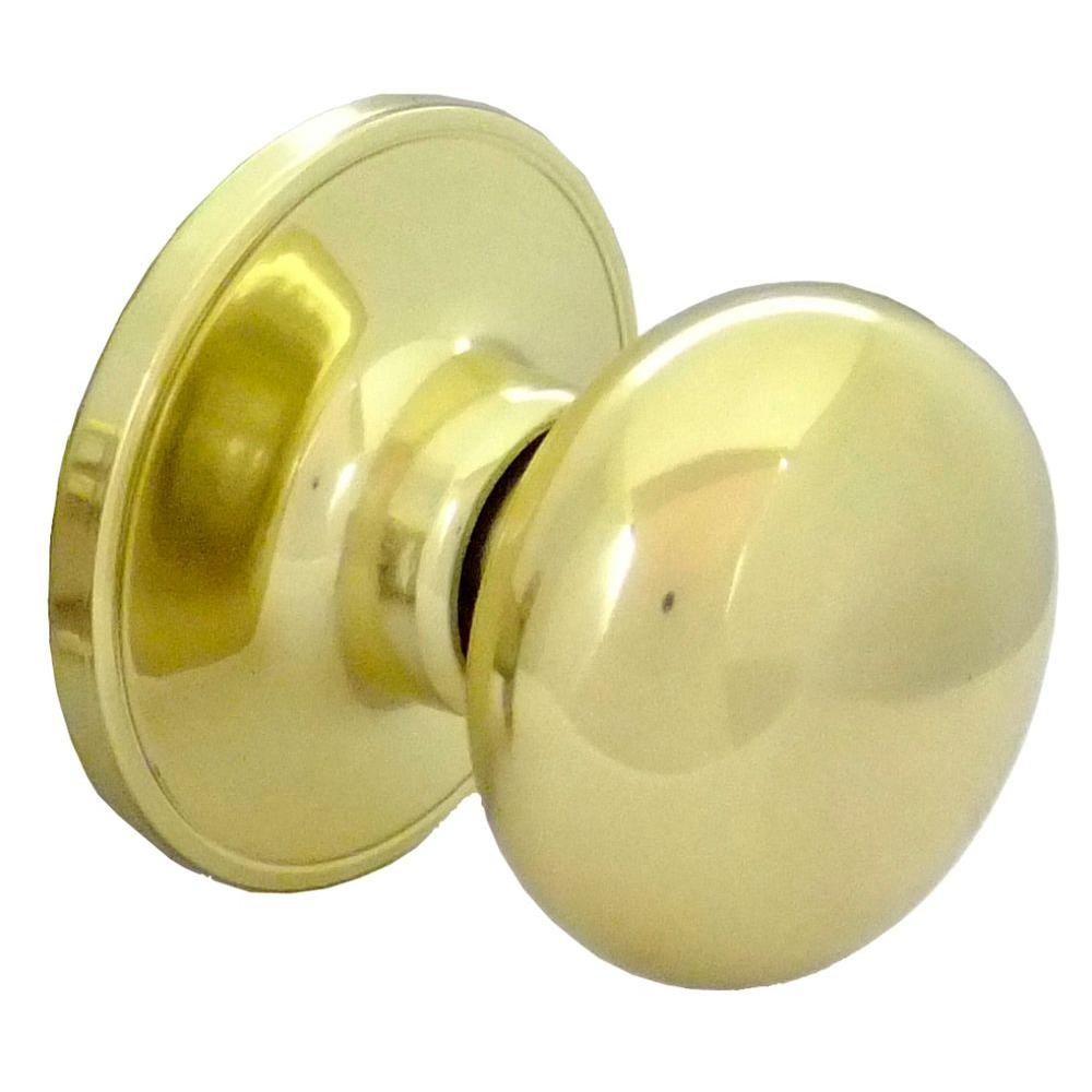 Faultless Mushroom Polished Brass Passage Hall Closet Door Knob