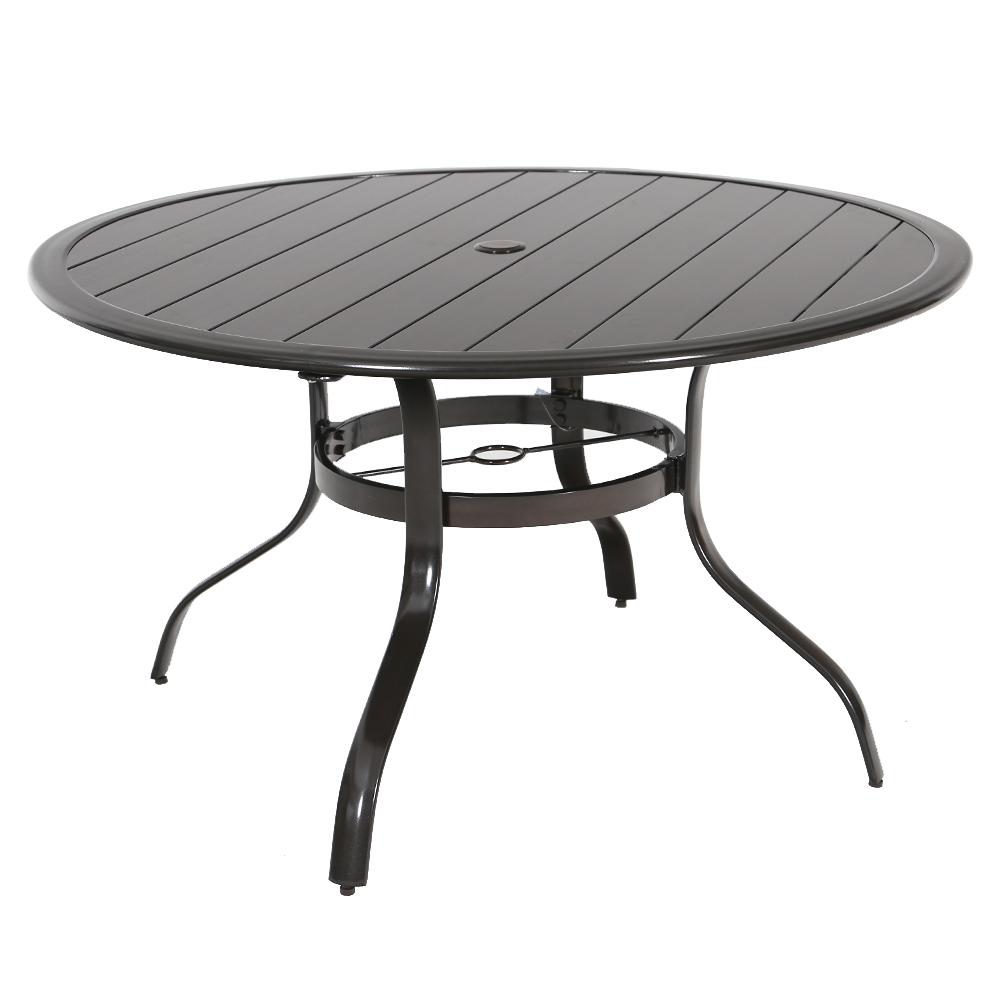 Hampton Bay Commercial Aluminum 48 in. Round Outdoor Slat Top Dining