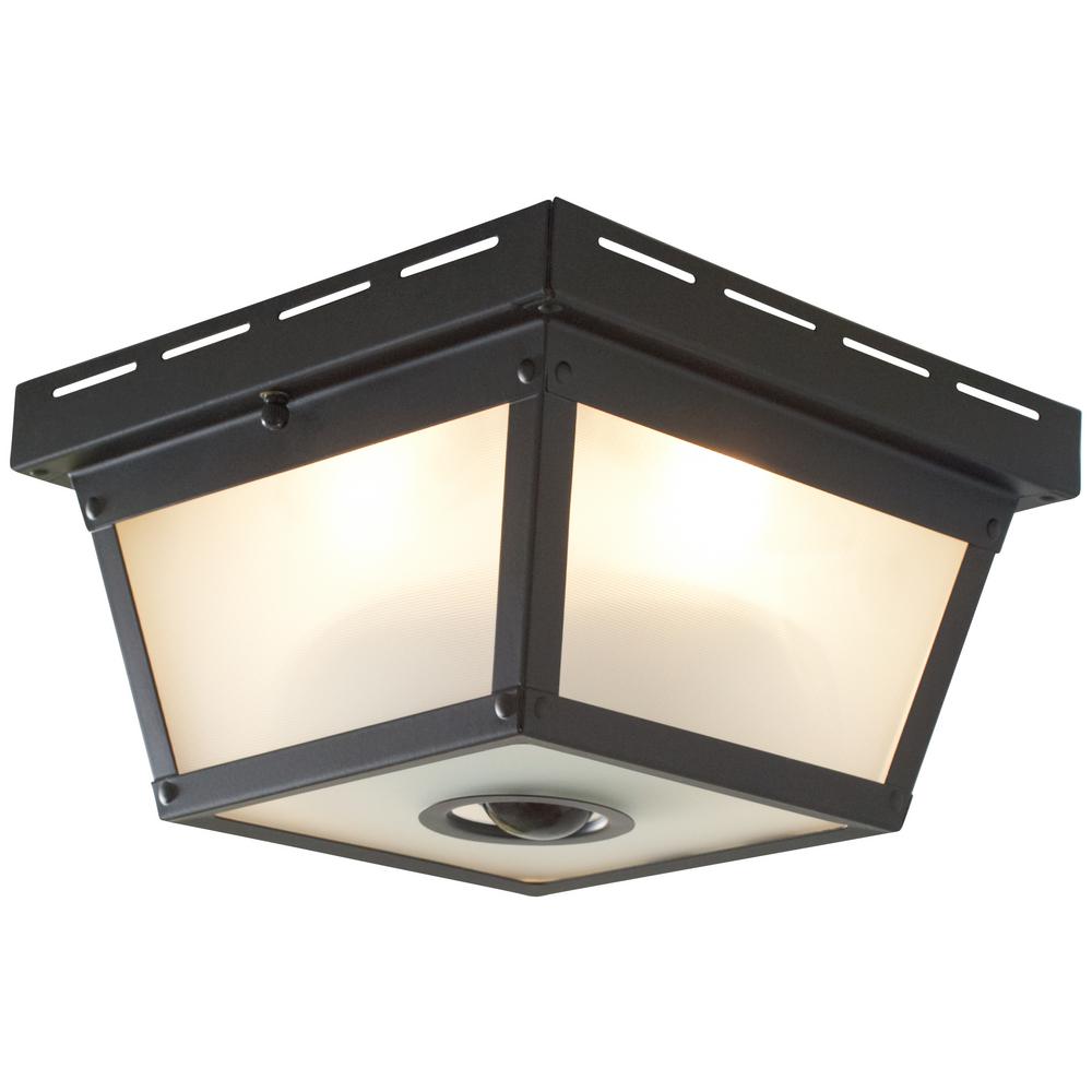 Hampton Bay 360 Square 4 Light Black Motion Sensing Outdoor Flush - Outdoor Flush Mount Sensor Light Hampton Bay 360 Square 4 Light Black Motion Sensing Outdoor Flush - Outdoor Flush Mount Sensor Light