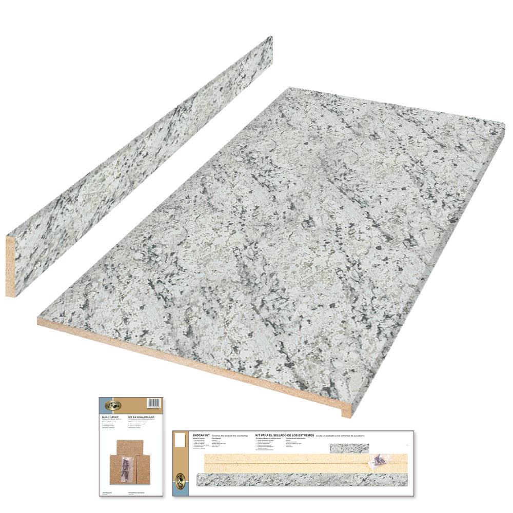 Hampton Bay 6 Ft Laminate Countertop Kit In White Ice Granite With Ora