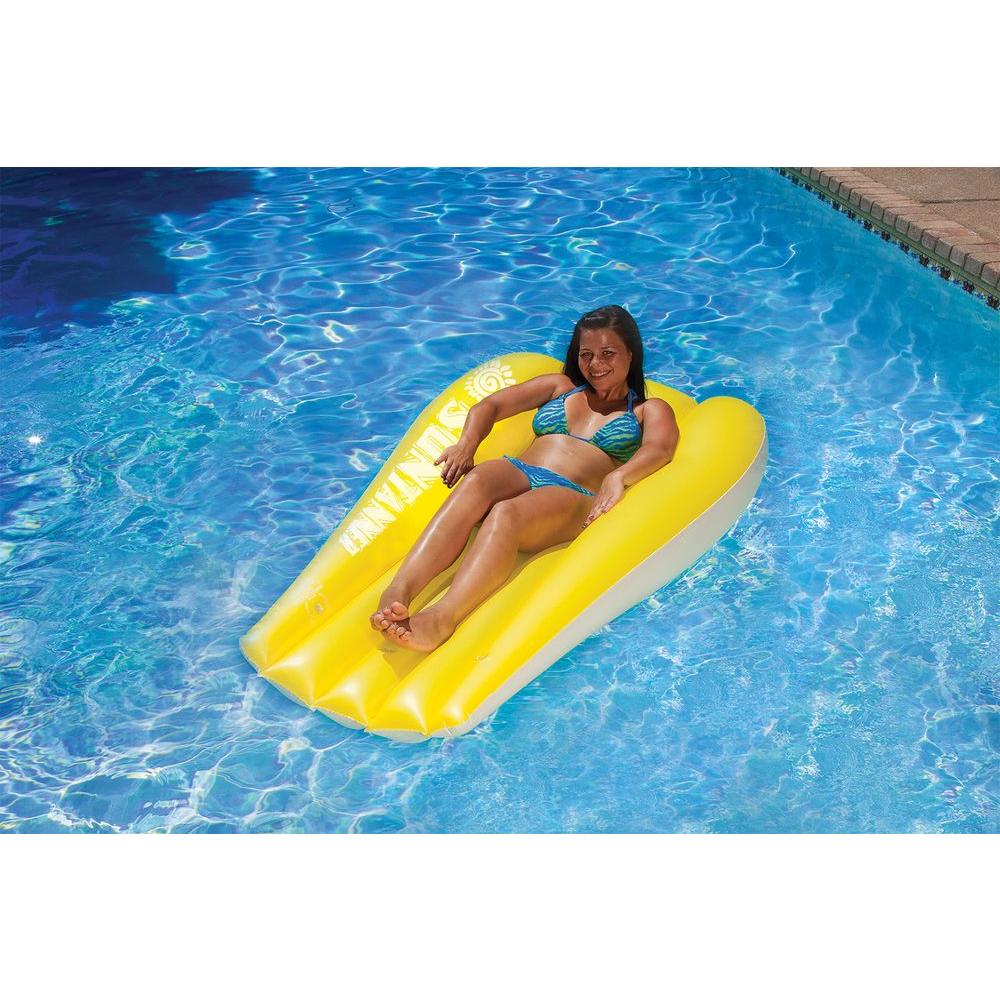 Poolmaster Yellow Suntanner Mattress-03204 - The Home Depot