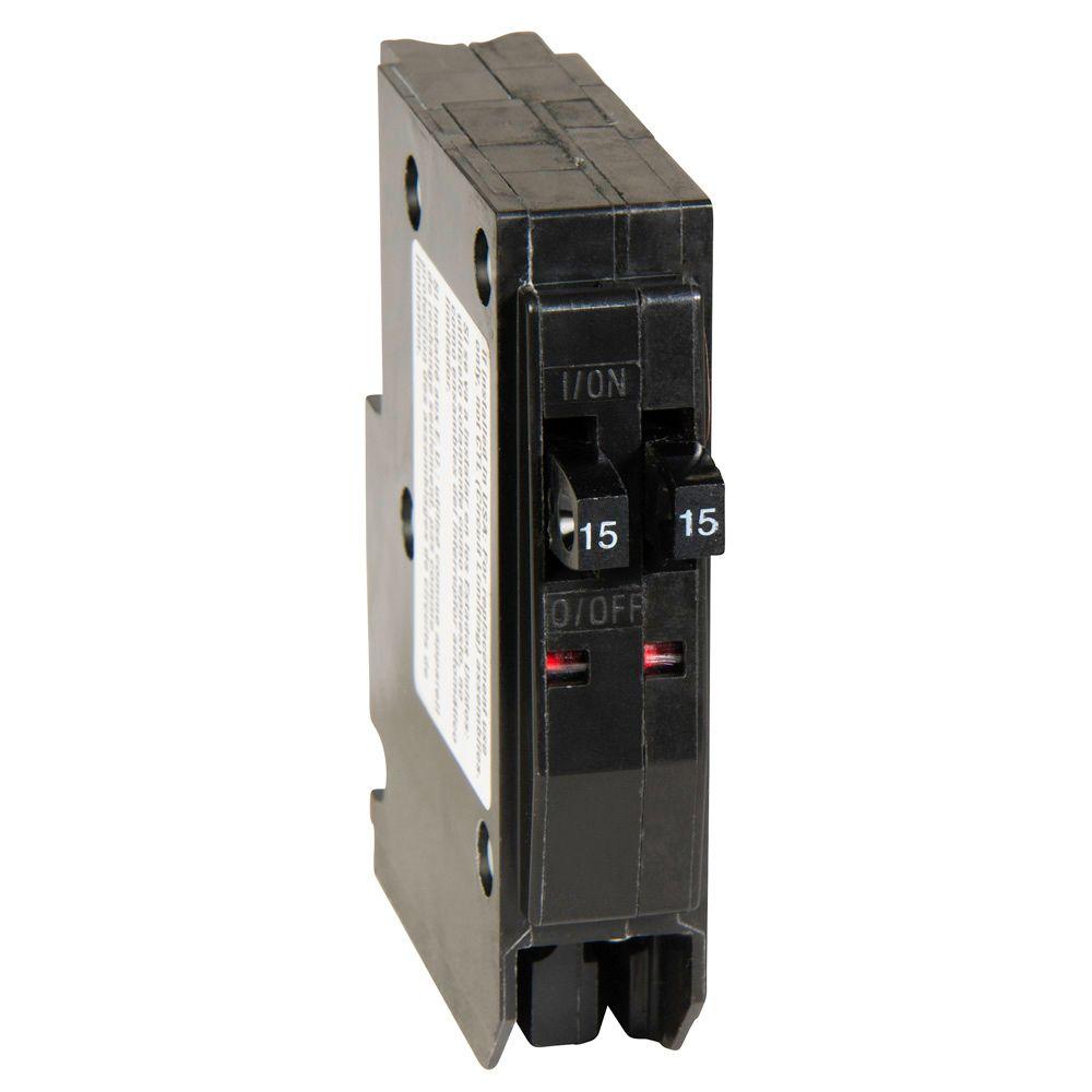 Square D Tandem Circuit Breaker 2-15 Amp QO Single Pole 10,000 AIR 120