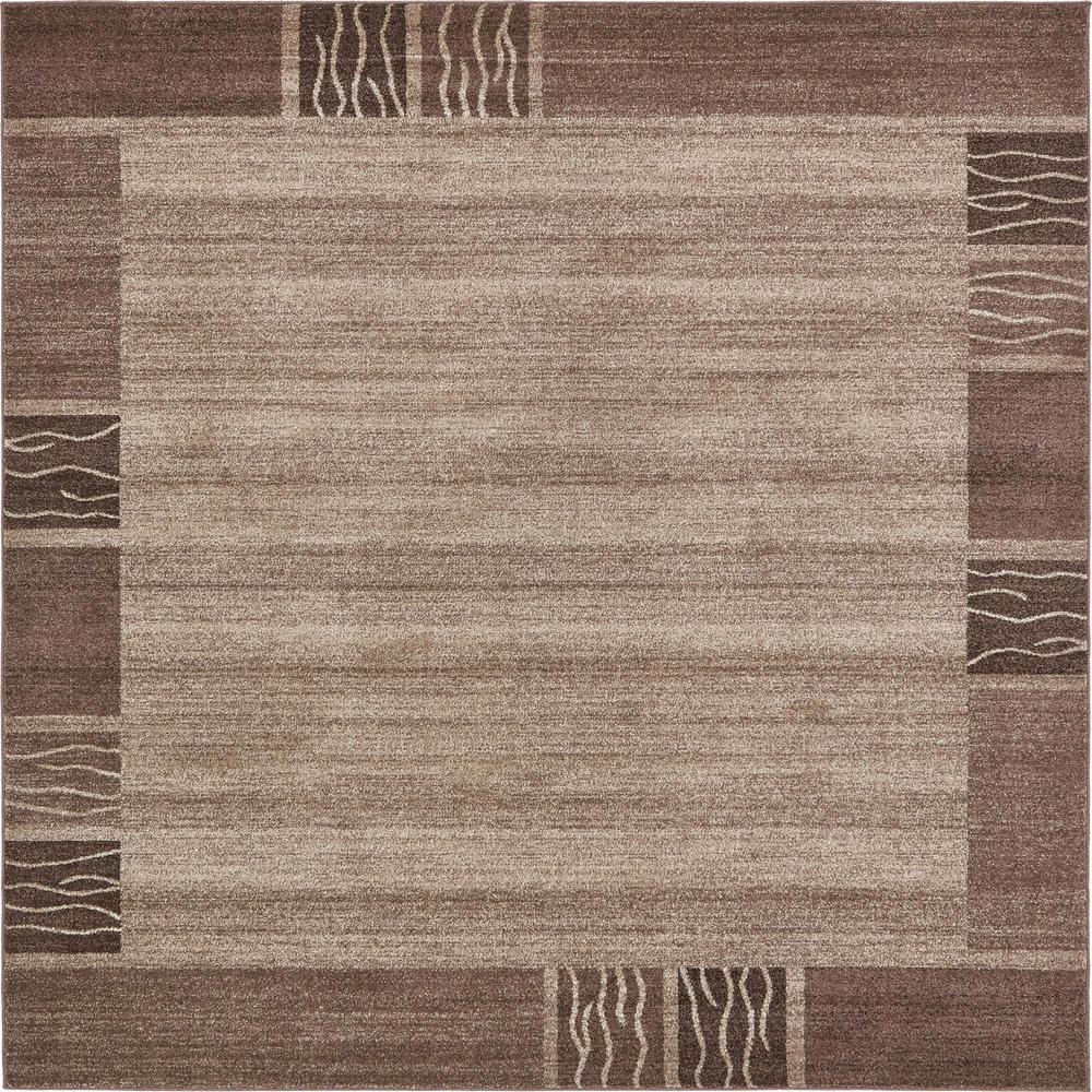 Unique Loom La Jolla Ivory and Light Brown 10 ft. x 10 ft. Square Rug3121532 The Home Depot