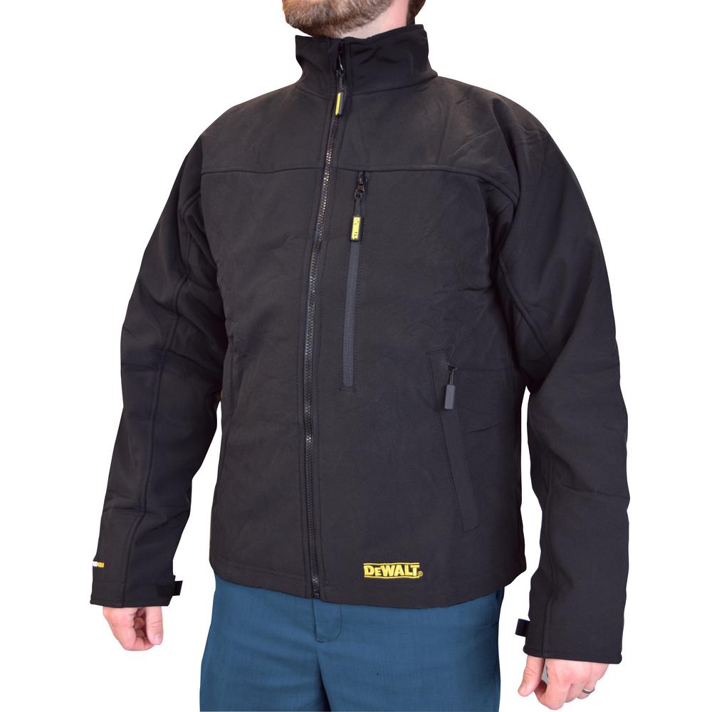 DEWALT Men's 2XL 20V MAX XR Lithium Ion Black Soft Shell Jacket kit with 2.0Ah Battery and 