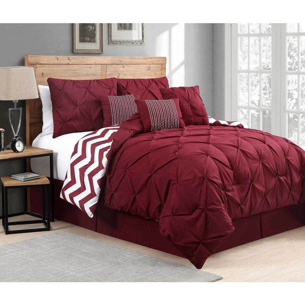 Avondale Manor Venice 7 Piece Red Queen Comforter Set Vnc7csquenghrd The Home Depot