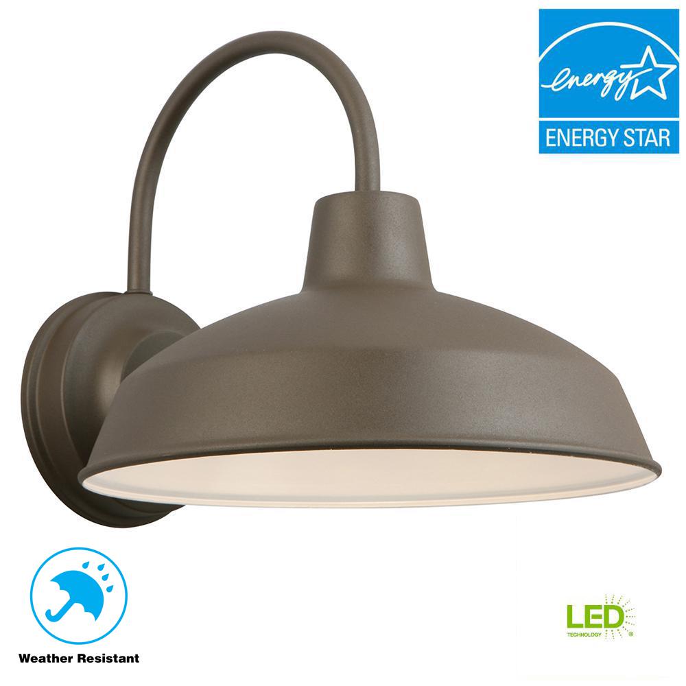 Dark Sky Outdoor Wall Lighting The Home Depot Bronze Outdoor Led Wall Lantern