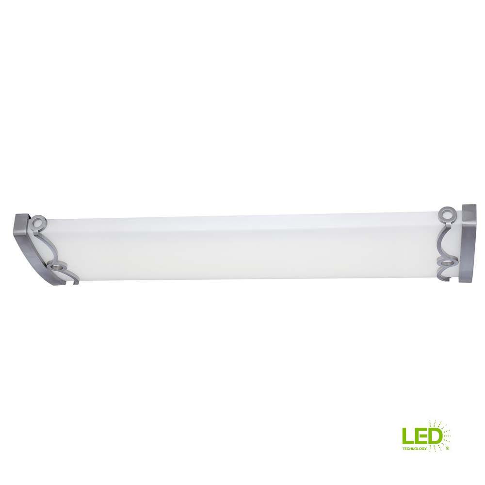 Hampton Bay Regency Brushed Nickel Linear Led Flush Mount