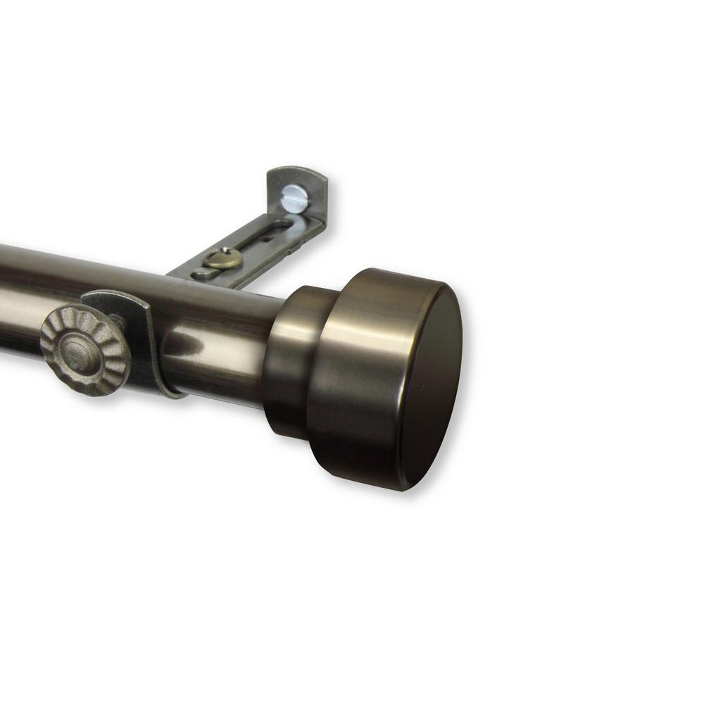 Rod Desyne Topper 66 In 120 In Single Curtain Rod In Antique