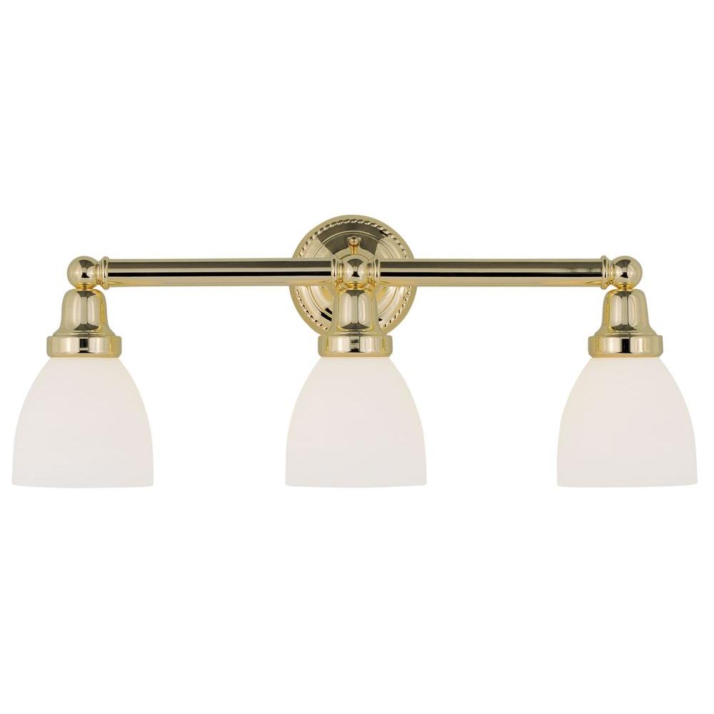 Livex Lighting Essex 3 Light Polished Brass Bath Light 1023 02 The Home Depot