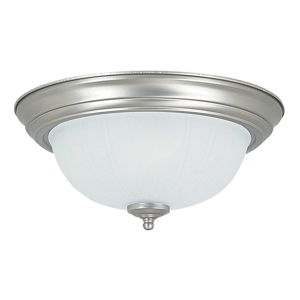 Luminance F7117-53 Fluorescent 2-Light Traditional Flush Mount Ceiling Light in Satin Nickel