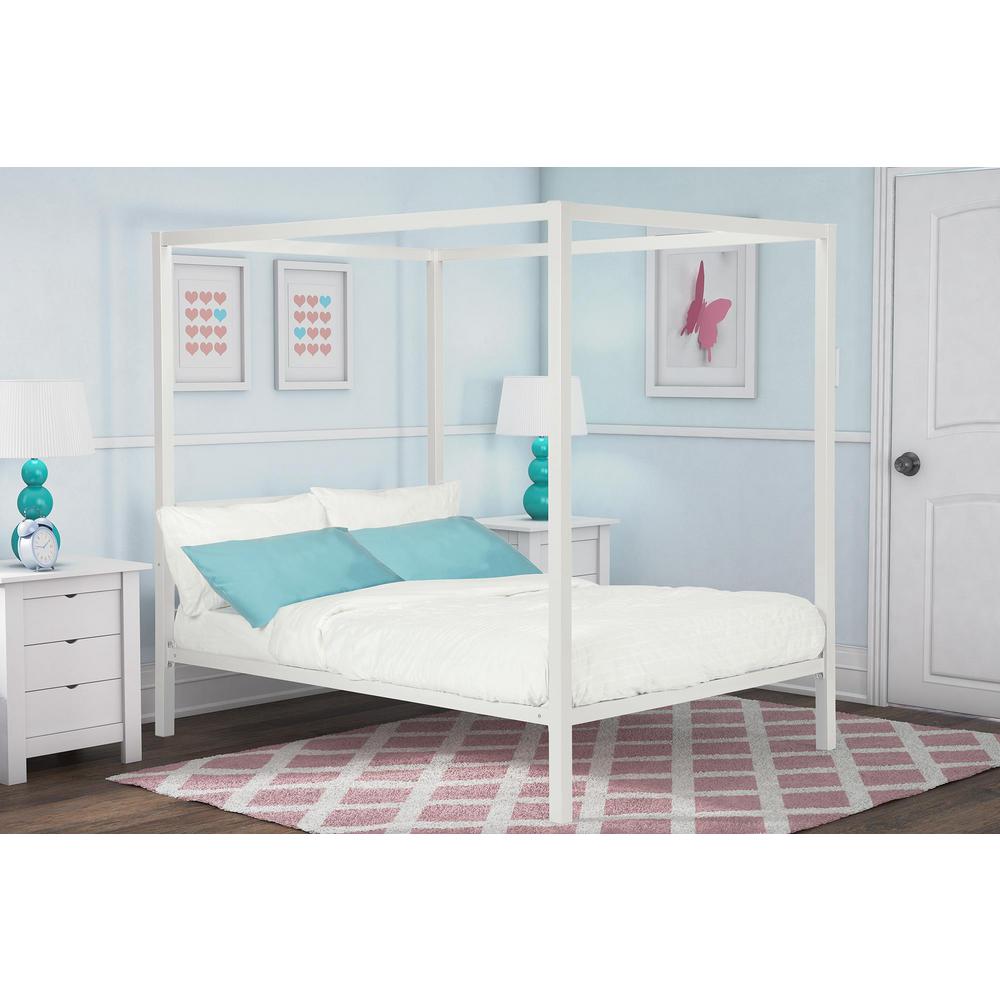 Dhp Modern Metal Canopy Full Size Bed Frame In White 4073139 The Dhp Modern Metal Canopy Full Size Bed Frame In White