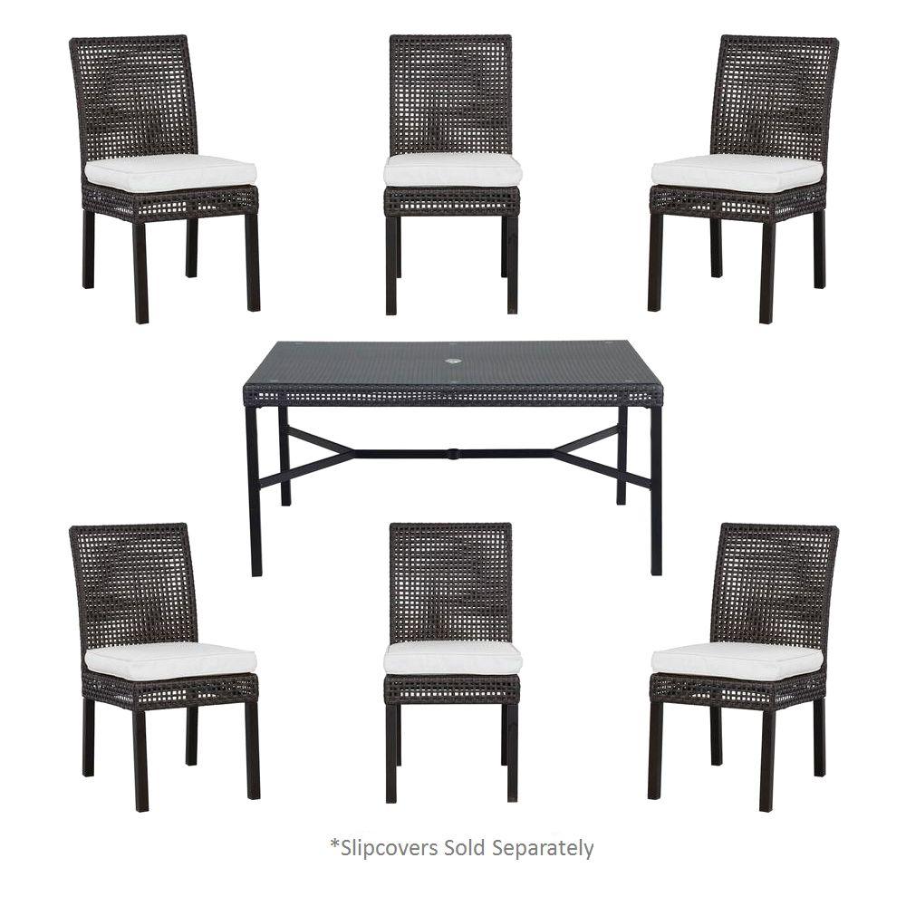 Hampton Bay Fenton 7Piece Patio Dining Set with Cushion Insert